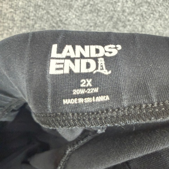Lands End Starfish Pants Women 2X Black Pintuck Straight Leg Comfort Plus Size - Picture 7 of 10